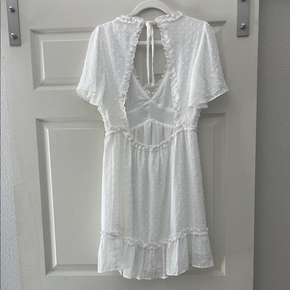White Ruffled Mini Dress - Picture 2 of 2